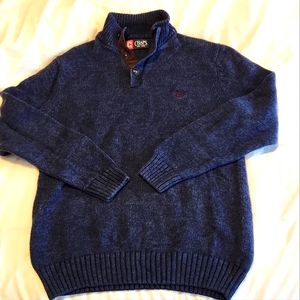 CHAPS long sleeve funnel neck men's sweater 100% cotton MEDIUM